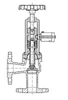 AW 34306 Quick-opening Valve with bellows seal, angle pattern, manual operation