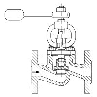 AW 348 Self-closing Valve with lever and weight, straight pattern