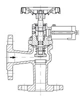 AW 33515 Quick-closing Valve, springloaded, angle pattern, hydr./pn. operation, fire safe